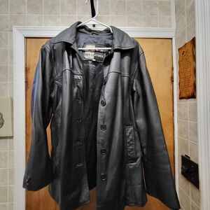 Men's Black Leather  Coat
